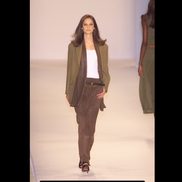 Celine S/S 2001 Press Sample Brown Suede Pants Designed By Michael Kors